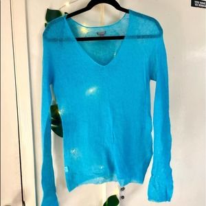 Mohair Ann Taylor V-Neck Long Sleeve Top (L)